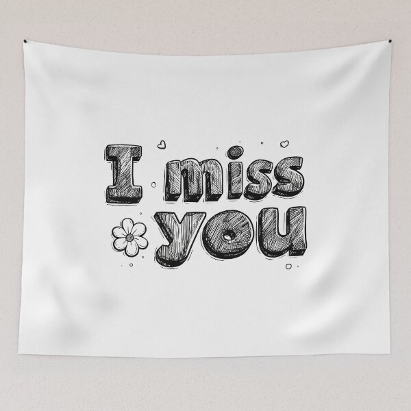 Item preview, Hand-Drawn “I Miss You” Typography Design designed and sold by closettycoot.