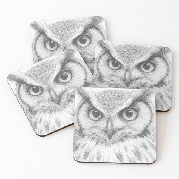 Item preview, Black and White Pencil Sketch of an Owl designed and sold by Leon Woods Pencil Art.