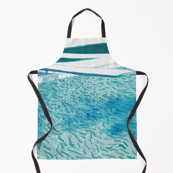 Item preview, Lithograph Of Water Made Of Lines With Two Light Blue Washes By David Hockney designed and sold by Postarpindesign.