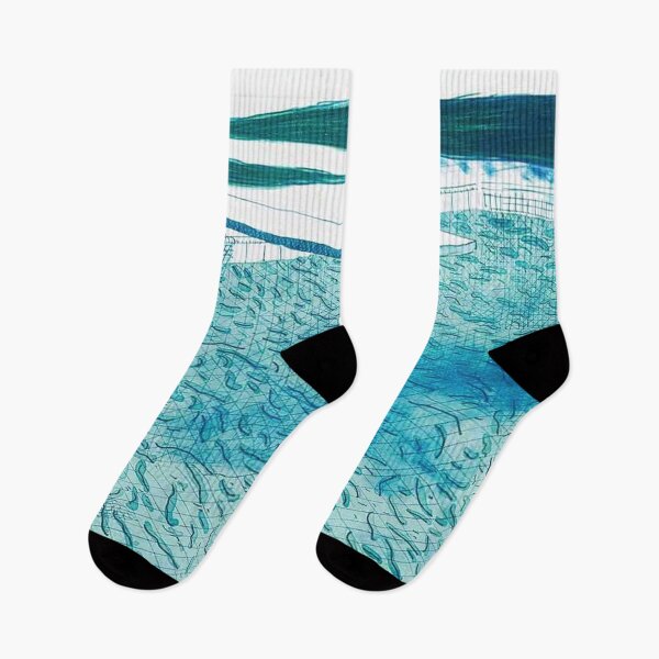 Item preview, Lithograph Of Water Made Of Lines With Two Light Blue Washes By David Hockney designed and sold by Postarpindesign.