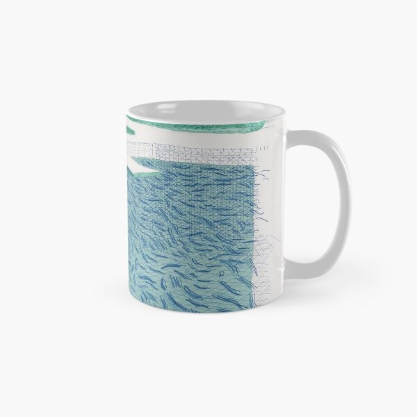 Item preview, Lithograph Of Water Made Of Lines, Crayon And A Blue Wash By David Hockney designed and sold by Postarpindesign.