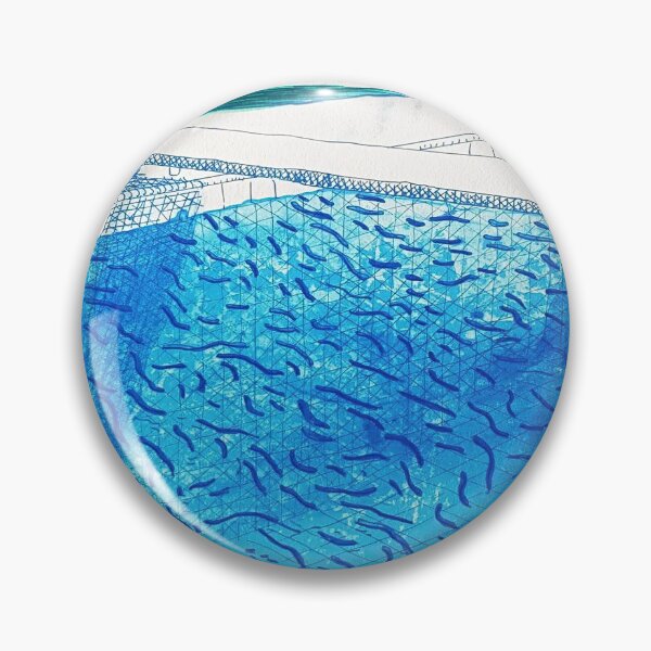 Item preview, Lithograph Of Water Made Of Thick And Thin Lines, A Green Wash, A Light Blue Wash, And A Dark Blue Wash By David Hockney designed and sold by Postarpindesign.