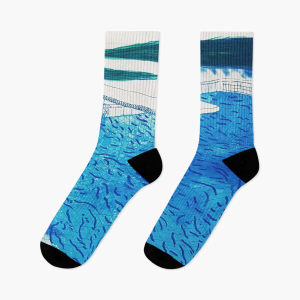 Item preview, Lithograph Of Water Made Of Thick And Thin Lines, A Green Wash, A Light Blue Wash, And A Dark Blue Wash By David Hockney designed and sold by Postarpindesign.