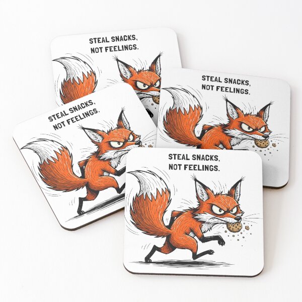 Item preview, Steal Snacks Not Feelings – Funny Fox Cookie Thief Cartoon Design designed and sold by GrumpyCrudly.