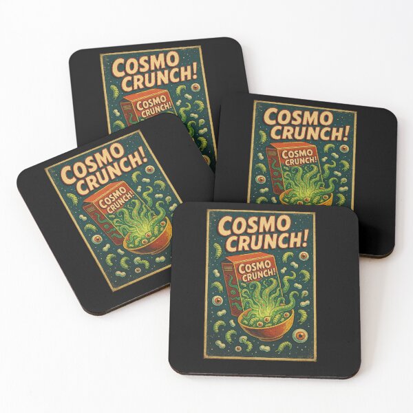 Item preview, Cosmo Crunch Cereal Horror Poster – Retro Sci-Fi Alien Tentacles & Eyeballs designed and sold by The Devil's Bargain.