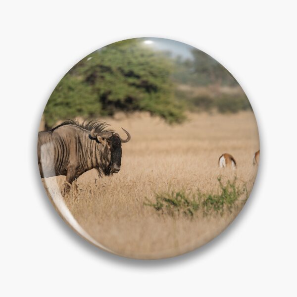 Item preview, Lone Guardian — Blue Wildebeest and Springbok on the Golden Plains, Etosha, Namibia (2023) designed and sold by DavideAntoniani.