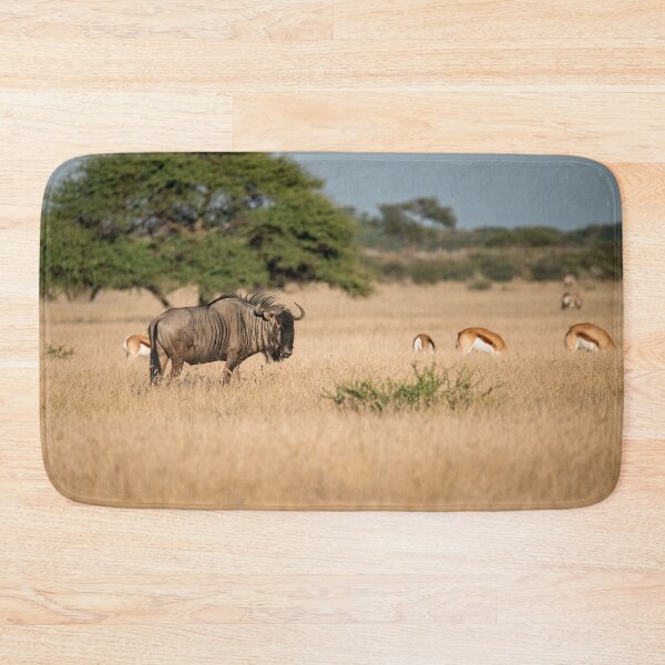 Item preview, Lone Guardian — Blue Wildebeest and Springbok on the Golden Plains, Etosha, Namibia (2023) designed and sold by DavideAntoniani.