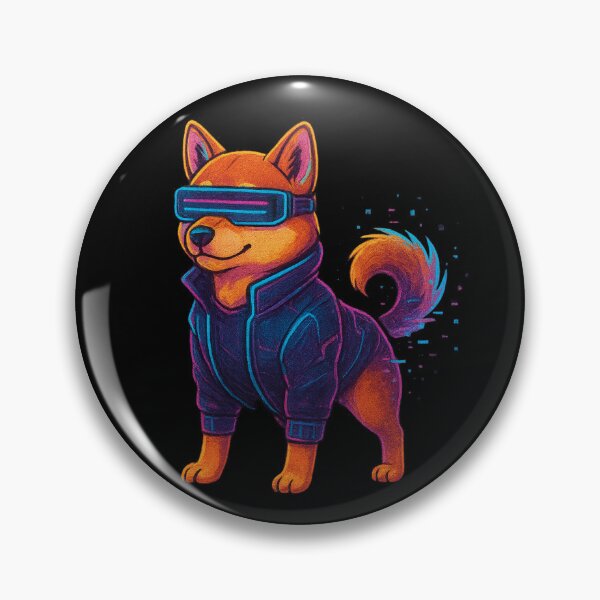 Item preview, Cyberpunk Shiba Inu | Neon Dog Design | Futuristic Glowing Visor Puppy | Vaporwave Shiba Art | Glitchcore Cyber Doggo Aesthetic designed and sold by OnPointOutfits.