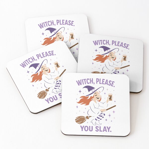 Item preview, Funny Witch with Coffee Flying on Broomstick | Cute Halloween Cartoon Design designed and sold by RuweisVibes.