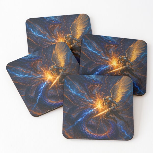 Item preview, Storm of Divinity – Angel vs Serpent designed and sold by posteriumprint.
