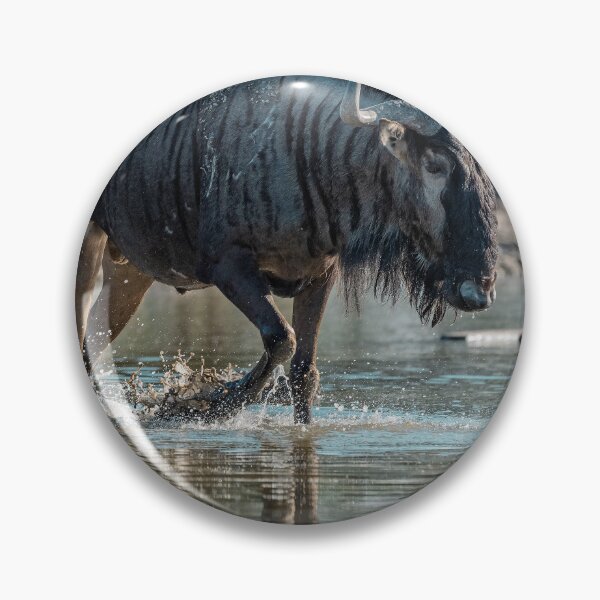 Item preview, Splash and Shadow — Blue Wildebeest at the Waterhole, Etosha, Namibia (2023) designed and sold by DavideAntoniani.