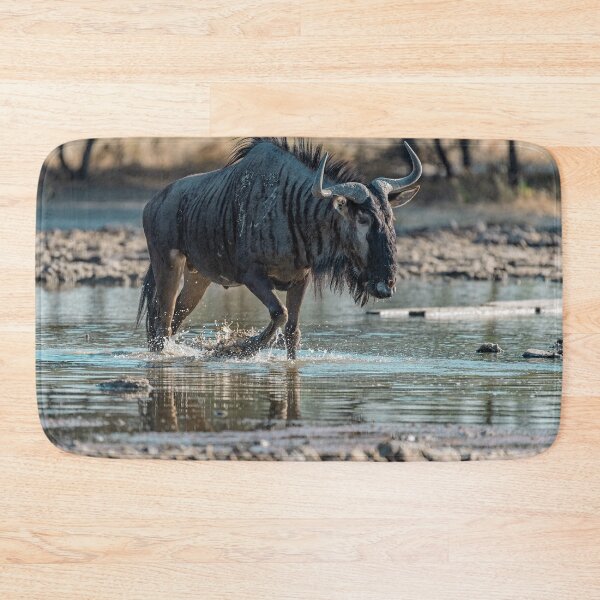 Item preview, Splash and Shadow — Blue Wildebeest at the Waterhole, Etosha, Namibia (2023) designed and sold by DavideAntoniani.