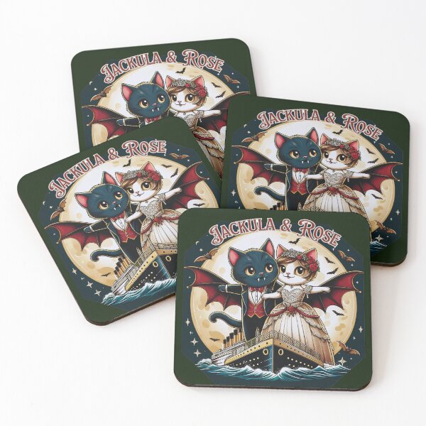 Item preview, Jackula and Rose In Love Vampire Cat Halloween designed and sold by HappyHavenStu.