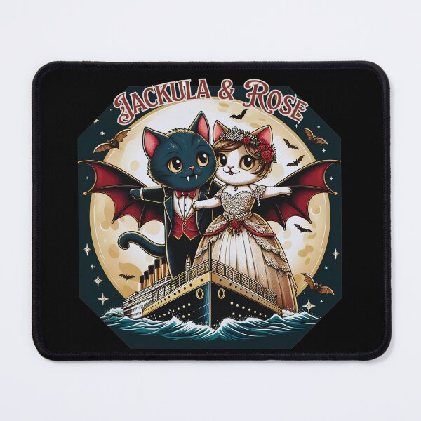 Item preview, Jackula and Rose In Love Vampire Cat Halloween designed and sold by HappyHavenStu.