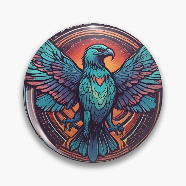 Item preview, Bird Watching Club 2080 – Glowing Neon Hawk Retro Futuristic Emblem designed and sold by NatureNookTees.