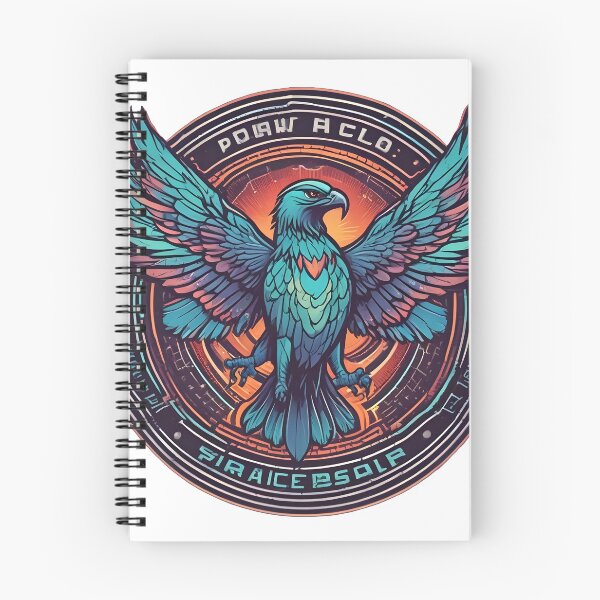 Item preview, Bird Watching Club 2080 – Glowing Neon Hawk Retro Futuristic Emblem designed and sold by NatureNookTees.