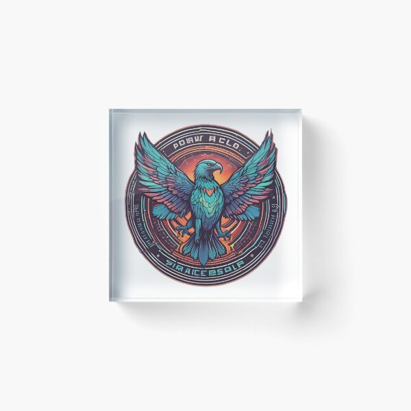 Item preview, Bird Watching Club 2080 – Glowing Neon Hawk Retro Futuristic Emblem designed and sold by NatureNookTees.