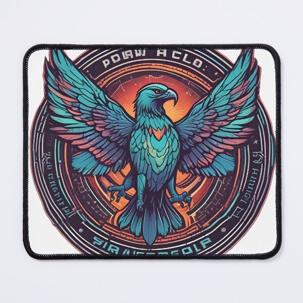 Item preview, Bird Watching Club 2080 – Glowing Neon Hawk Retro Futuristic Emblem designed and sold by NatureNookTees.