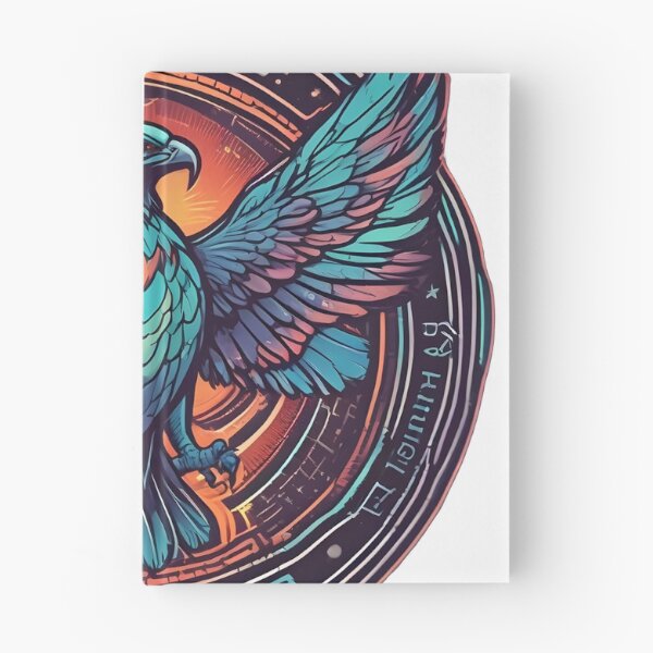 Item preview, Bird Watching Club 2080 – Glowing Neon Hawk Retro Futuristic Emblem designed and sold by NatureNookTees.