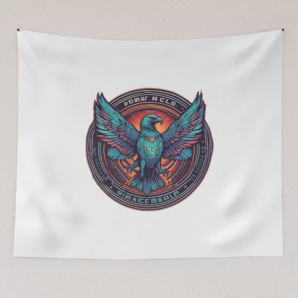 Item preview, Bird Watching Club 2080 – Glowing Neon Hawk Retro Futuristic Emblem designed and sold by NatureNookTees.