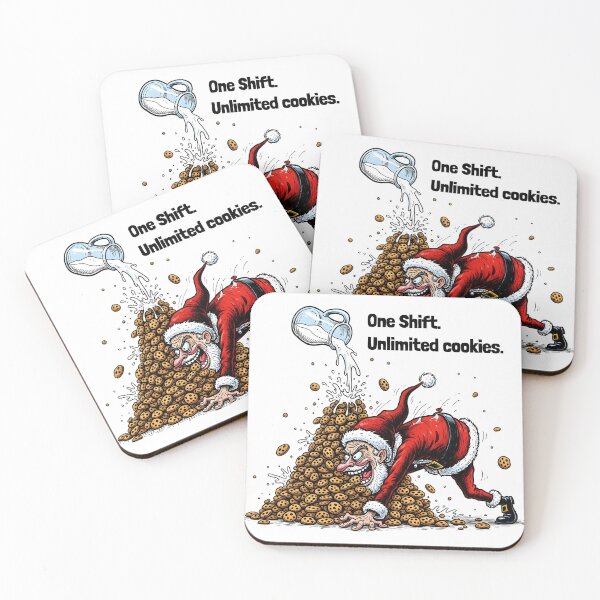 Item preview, One Shift Unlimited Cookies – Funny Santa Christmas Cookie Lover designed and sold by GrumpyCrudly.