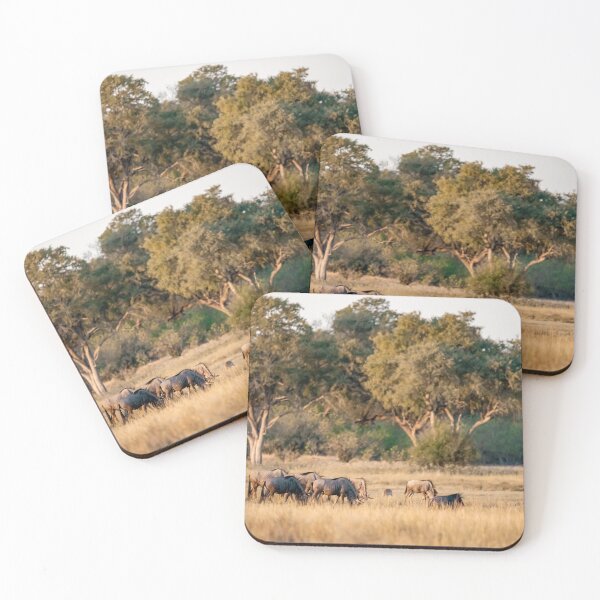 Item preview, Woodland Glow — Blue Wildebeest Grazing at Dusk, Southern African Savanna (2023) designed and sold by DavideAntoniani.