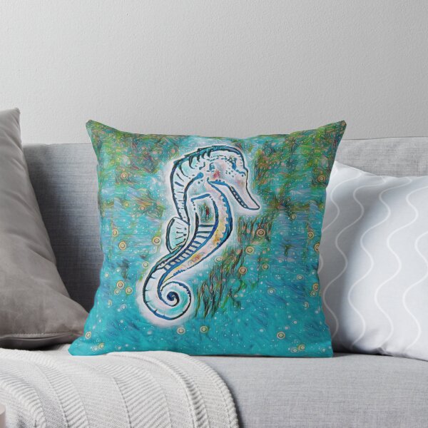 Item preview, Beach Life Seahorse: Abstract oceanlife pastel watercolour Art Print designed and sold by Art-by-Nade.