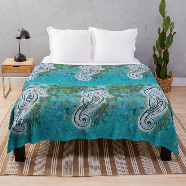 Item preview, Beach Life Seahorse: Abstract oceanlife pastel watercolour Art Print designed and sold by Art-by-Nade.