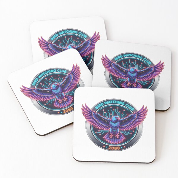 Item preview, Cyberpunk Neon Hawk – Bird Watching Club 2080 Vector Badge designed and sold by NatureNookTees.