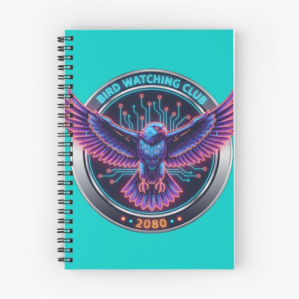 Item preview, Cyberpunk Neon Hawk – Bird Watching Club 2080 Vector Badge designed and sold by NatureNookTees.