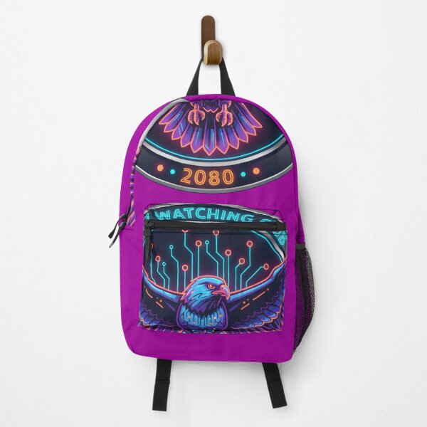 Item preview, Cyberpunk Neon Hawk – Bird Watching Club 2080 Vector Badge designed and sold by NatureNookTees.