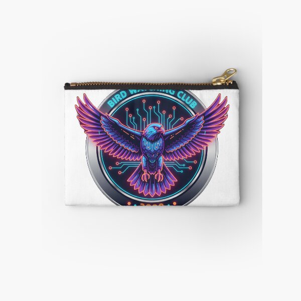 Item preview, Cyberpunk Neon Hawk – Bird Watching Club 2080 Vector Badge designed and sold by NatureNookTees.
