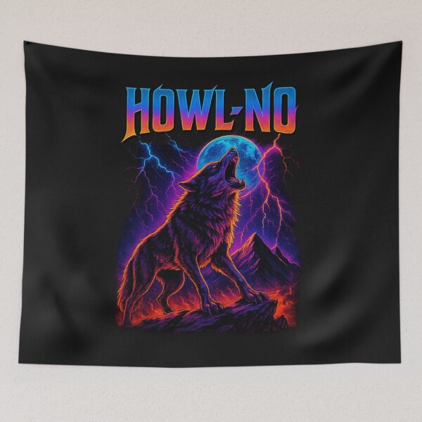 Item preview, Funny HOWL-NO 80’s vintage retro inspired bad ass design designed and sold by Chrischavers.