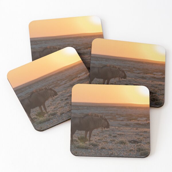 Item preview, Ember Sun — Blue Wildebeest at Sunset, Etosha National Park, Namibia (2023) designed and sold by DavideAntoniani.