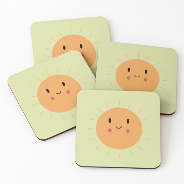 Item preview, Cute Round Sun with Smiling Rays on Light Green Background designed and sold by ruchikadesigns.