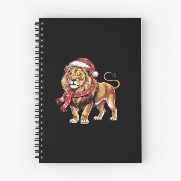 Item preview, Christmas Lion with Red Scarf and Santa Claus Hat designed and sold by SOUFIANE1991.