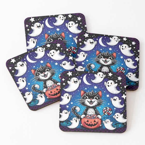 Item preview, Happy Ghosts Want Halloween Treats D11 designed and sold by HappyHavenStu.