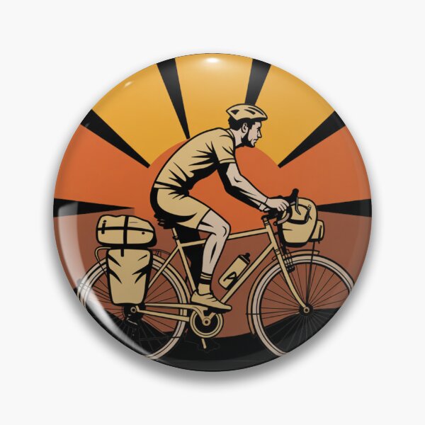 Item preview, Bike Packing Retro Bikepacker Silhouette Adventure T-Shirt designed and sold by CrunchyGoats.