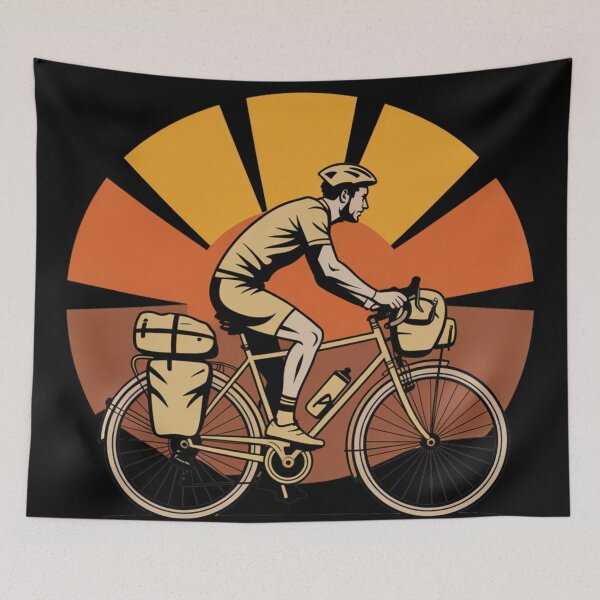 Item preview, Bike Packing Retro Bikepacker Silhouette Adventure T-Shirt designed and sold by CrunchyGoats.