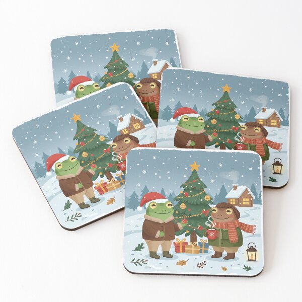 Item preview, Frog and Toad Cozy Christmas Tree Decorating designed and sold by Tropical art.