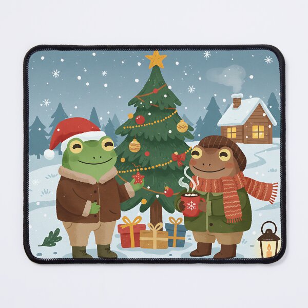 Item preview, Frog and Toad Cozy Christmas Tree Decorating designed and sold by Tropical art.