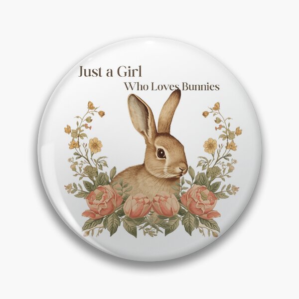 Item preview, ust a Girl Who Loves Bunnies – Cute Vintage Rabbit Floral Design designed and sold by FeelCreations.