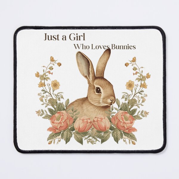 Item preview, ust a Girl Who Loves Bunnies – Cute Vintage Rabbit Floral Design designed and sold by FeelCreations.