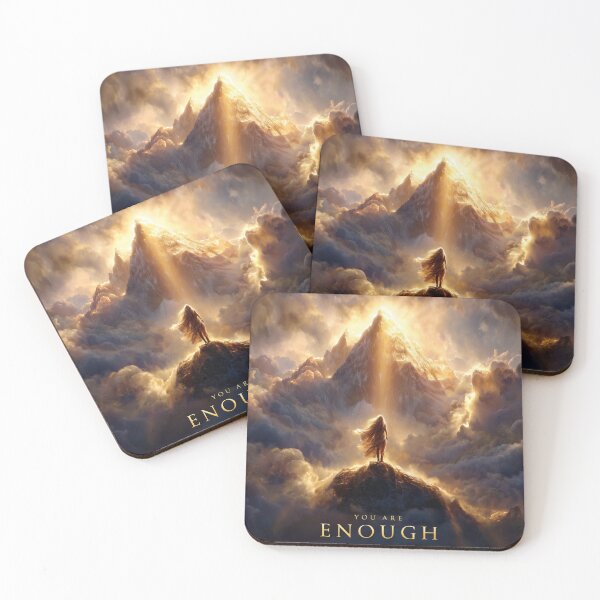 Item preview, ?✨ You Are Enough – Inspirational Mountain Light Art ✨? designed and sold by VisionaryVeils.