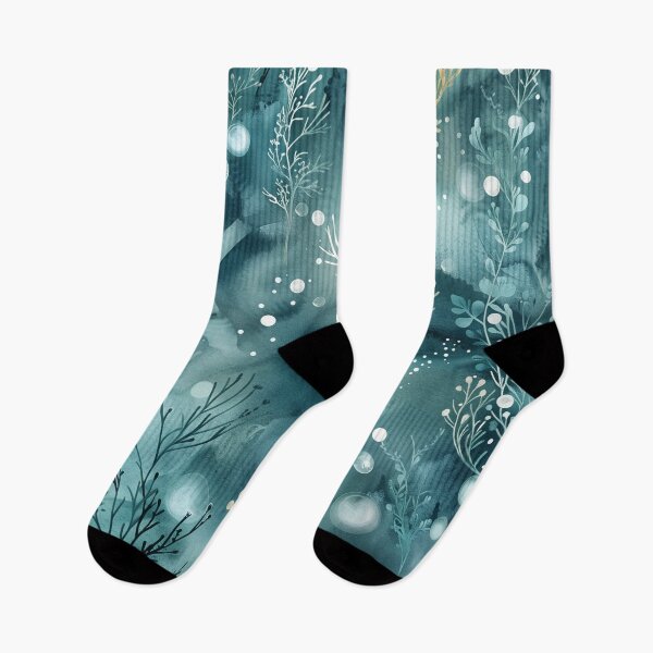 Item preview, Mystical Underwater Botanical Pattern – Oceanic Coral & Seaweed Art in Teal Blue Aesthetic  designed and sold by SaadArtCo.