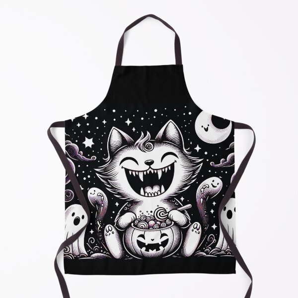 Item preview, Happy Vampire Cat  And Ghosts In A Night Sky Background designed and sold by HappyHavenStu.