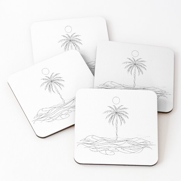 Item preview, Minimalist Palm Tree Island Line Drawing designed and sold by CivilOrangeDesigns.