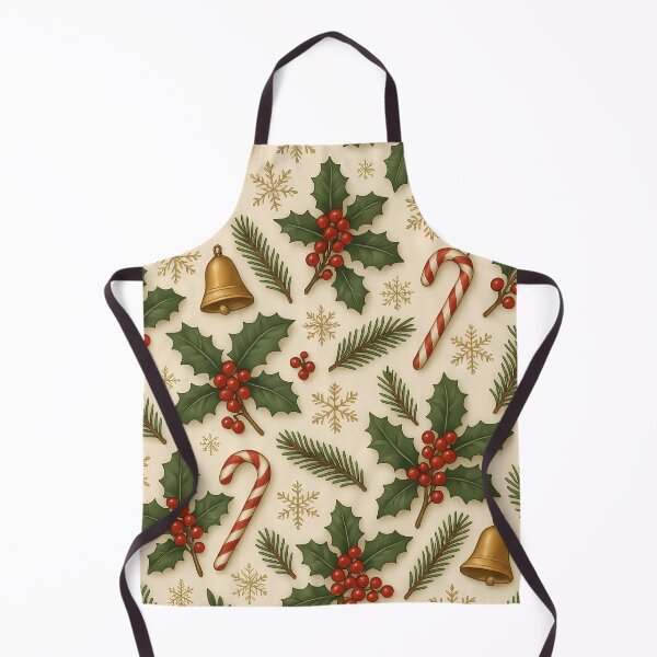 Item preview, Elegant Christmas Pattern – Seamless Holiday Design with Snowflakes, Holly & Golden Bells Festive Red Green White Repeat designed and sold by Buzzink.