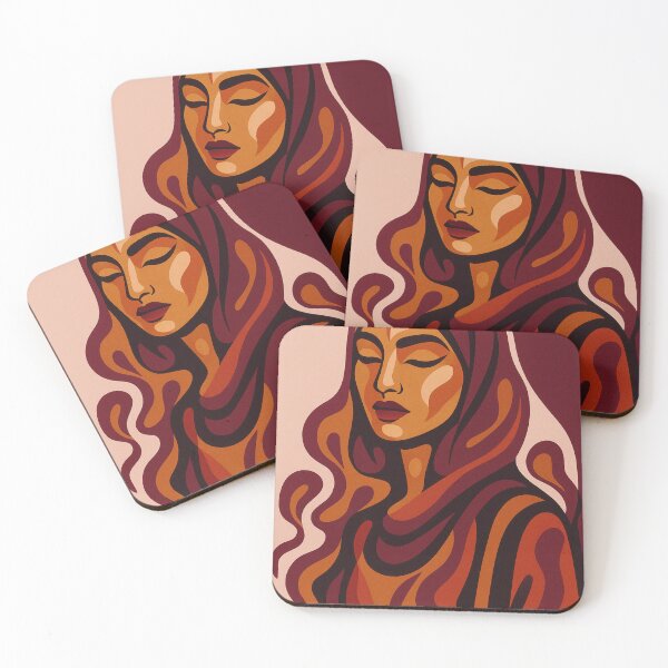 Item preview, Ember Veil – Abstract Woman with Flowing Hijab designed and sold by YumiStories Shop.