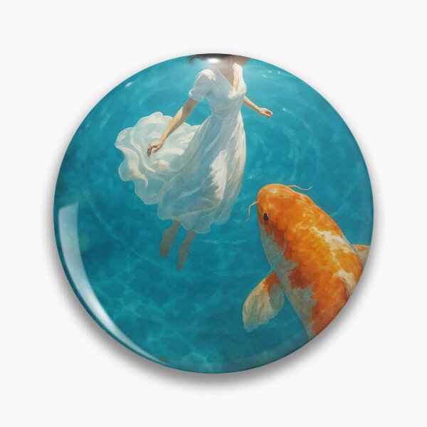 Item preview, Whisper of the Deep – The Girl and the Koi designed and sold by posteriumprint.